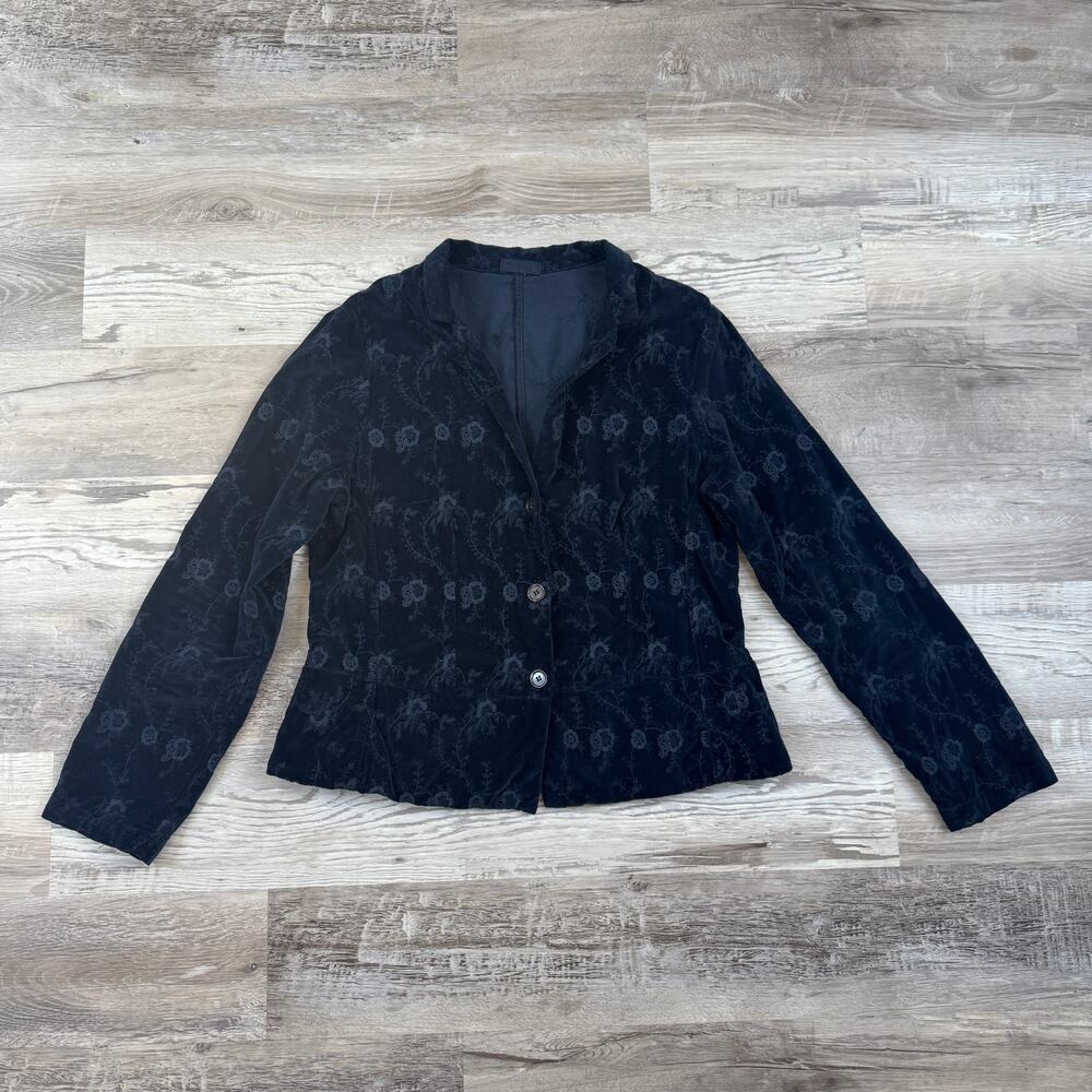 Vintage 90s CP Shades Velvet Floral Blazer Jacket Whimsigoth Goth Dark Academia